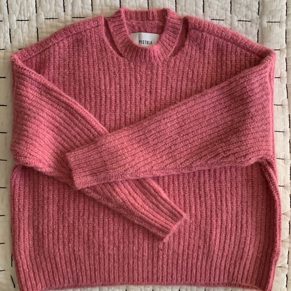 Pistola Denim Pink Sweater with cutout neck XS